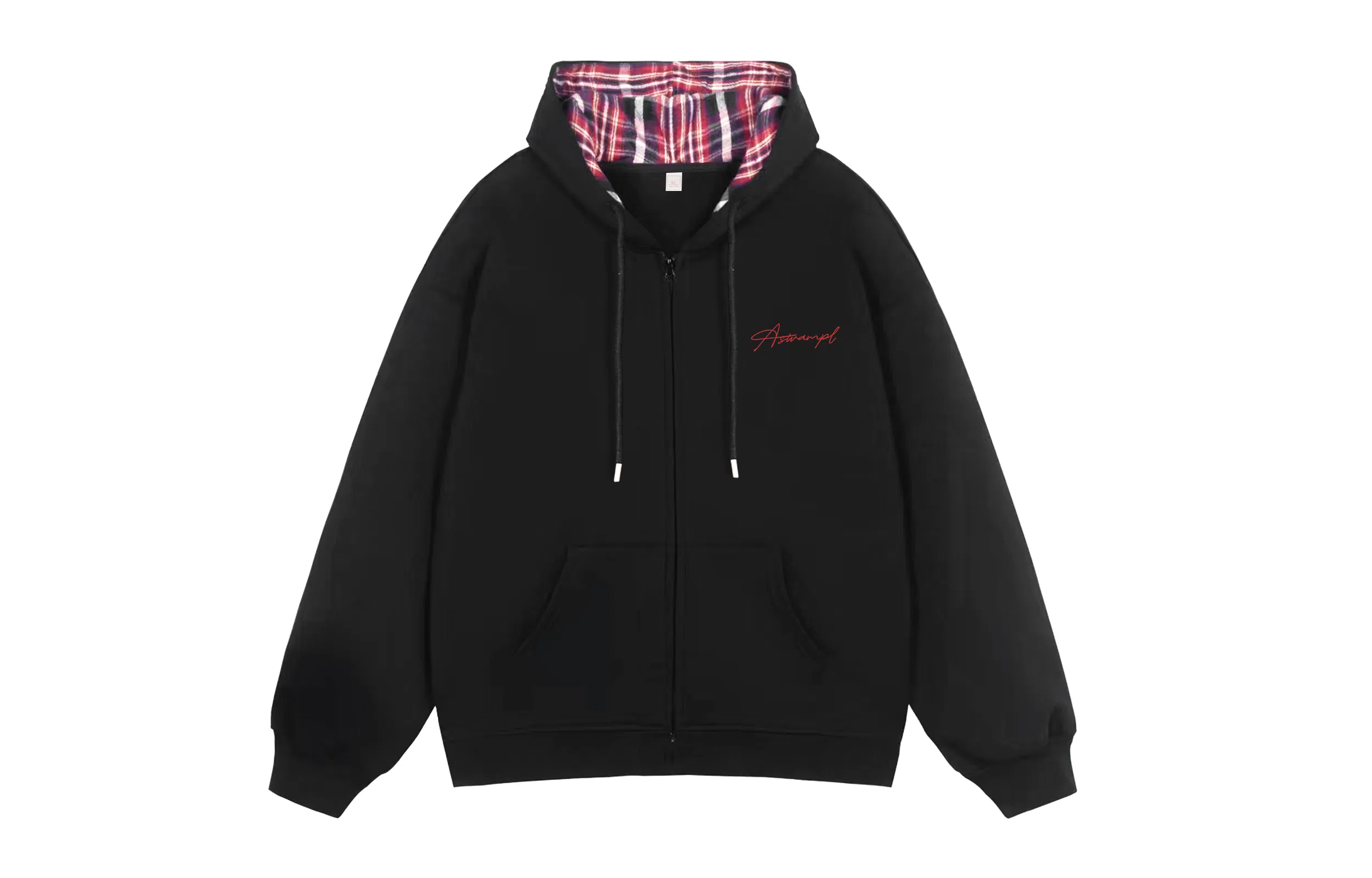 SWAMP AREA Hoodie Plaid Patchwork