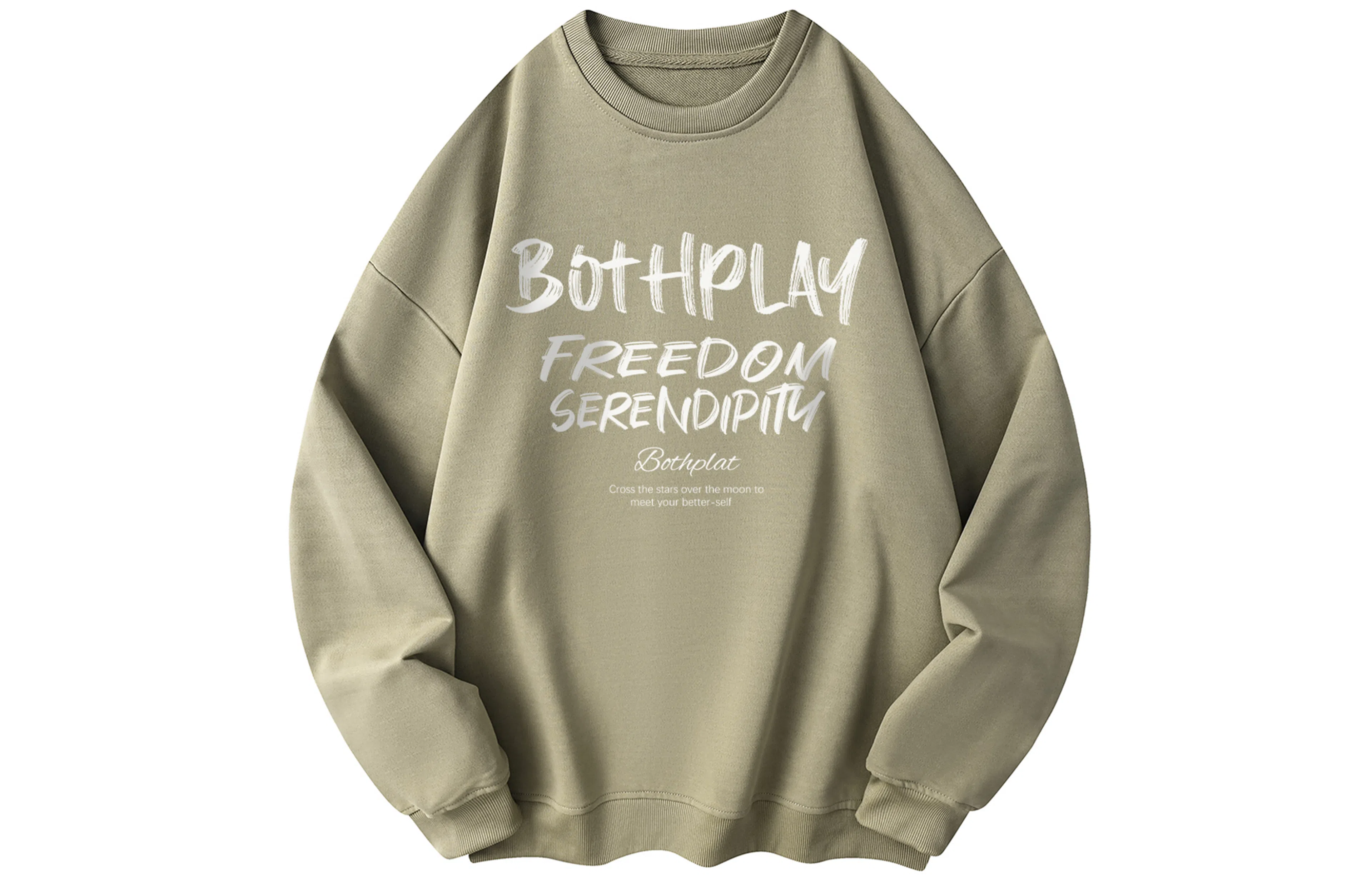 BOTH PLAY Dopamine Letter Print Sweatshirt