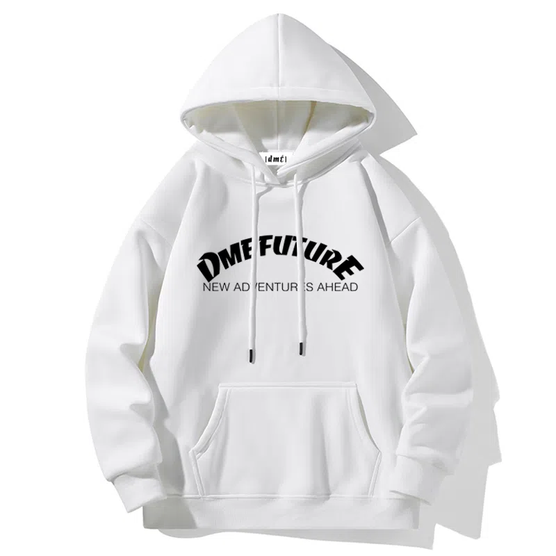 【dme】 美式设计款个性字母印花宽松连帽百搭休闲青少年中性风卫衣 男女同款