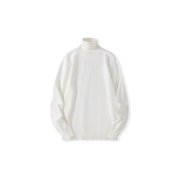 我是大卫 纯色高领宽松休闲百搭针织衫 男女同款