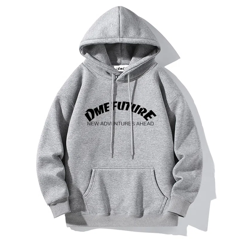 【dme】 美式设计款个性字母印花宽松连帽百搭休闲青少年中性风卫衣 男女同款