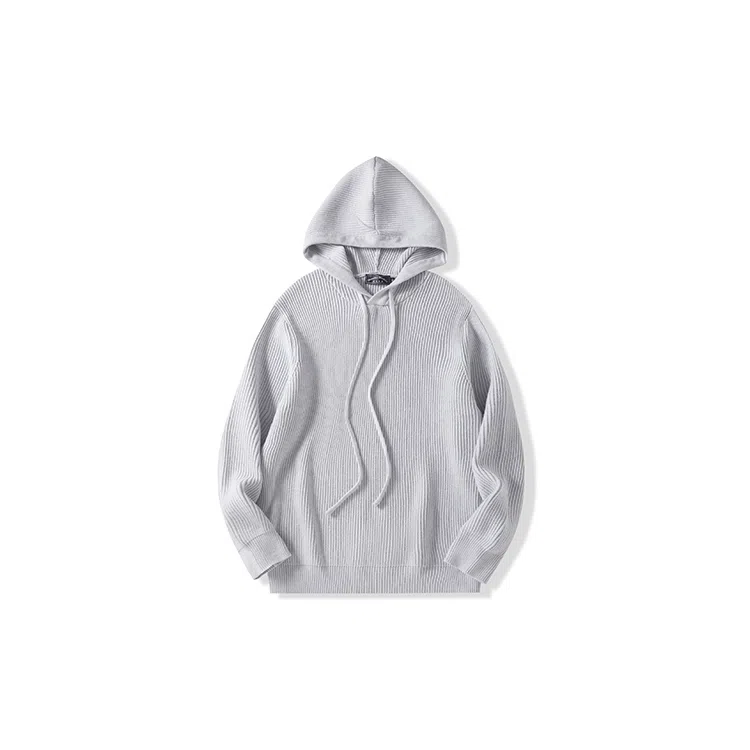 我是大卫 纯色慵懒风连帽韩版长袖针织衫 男女同款