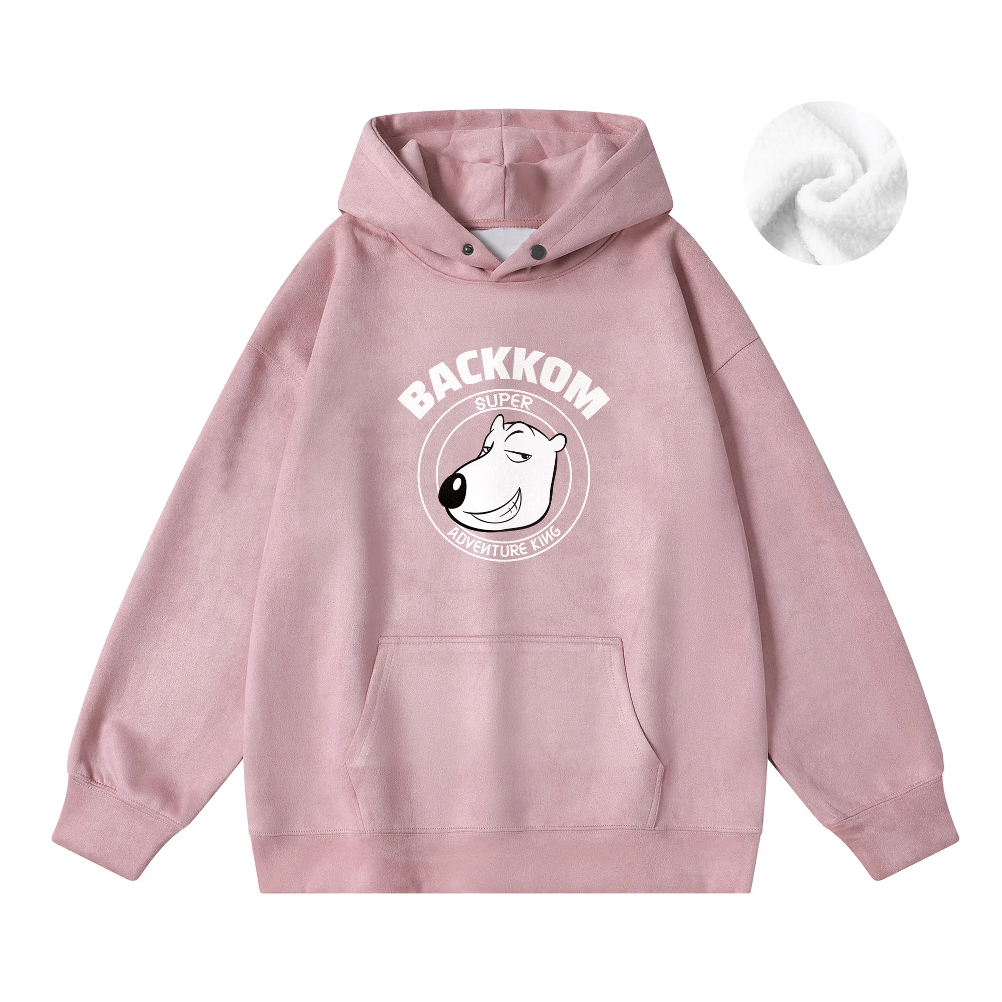 大卫贝肯 美式复古搞怪倒霉熊字母印花休闲百搭落肩套头长袖连帽卫衣 男女同款