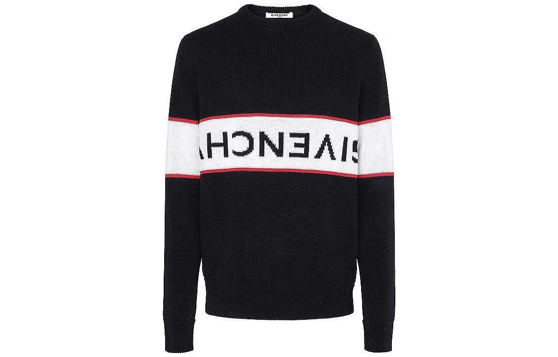 Givenchy Logo Stripe Crewneck Sweater