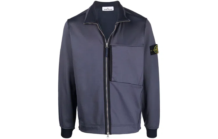 Stone Island FW21 Badge Zip Jacket Purple