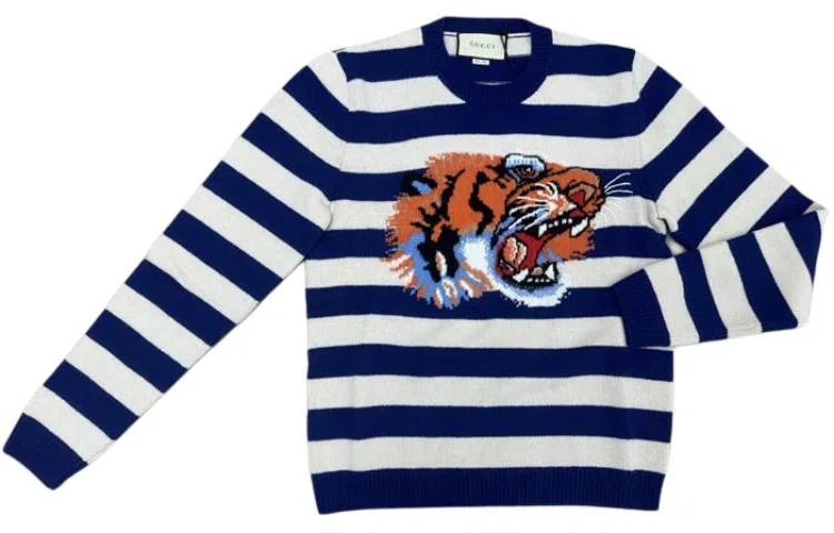 Gucci Tiger Stripe Sweater Blue
