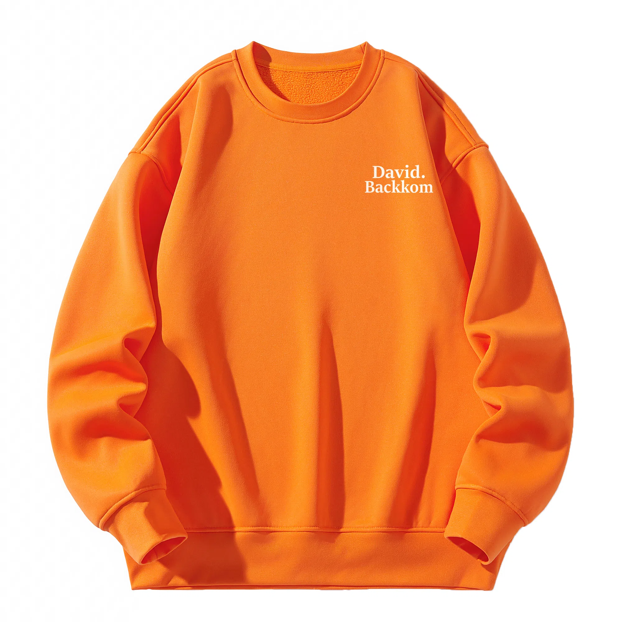 大卫贝肯 美式复古简约宽松休闲圆领长袖卫衣 男女同款 西瓜粉