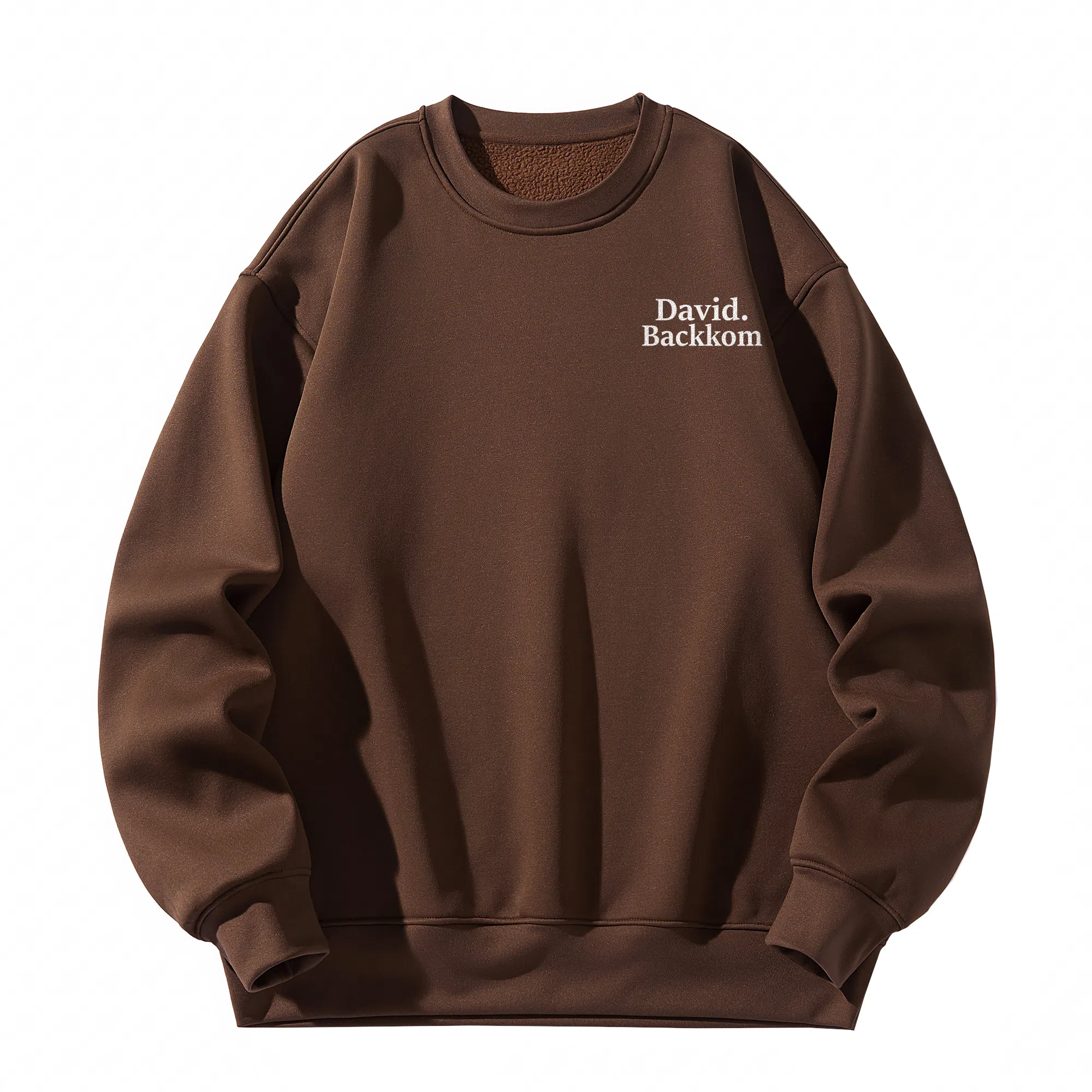 大卫贝肯 美式复古简约宽松休闲圆领长袖卫衣 男女同款 西瓜粉