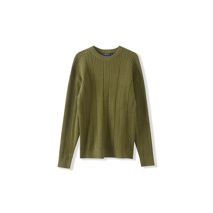 我是大卫 韩系圆领宽松休闲针织衫 男女同款 绿色