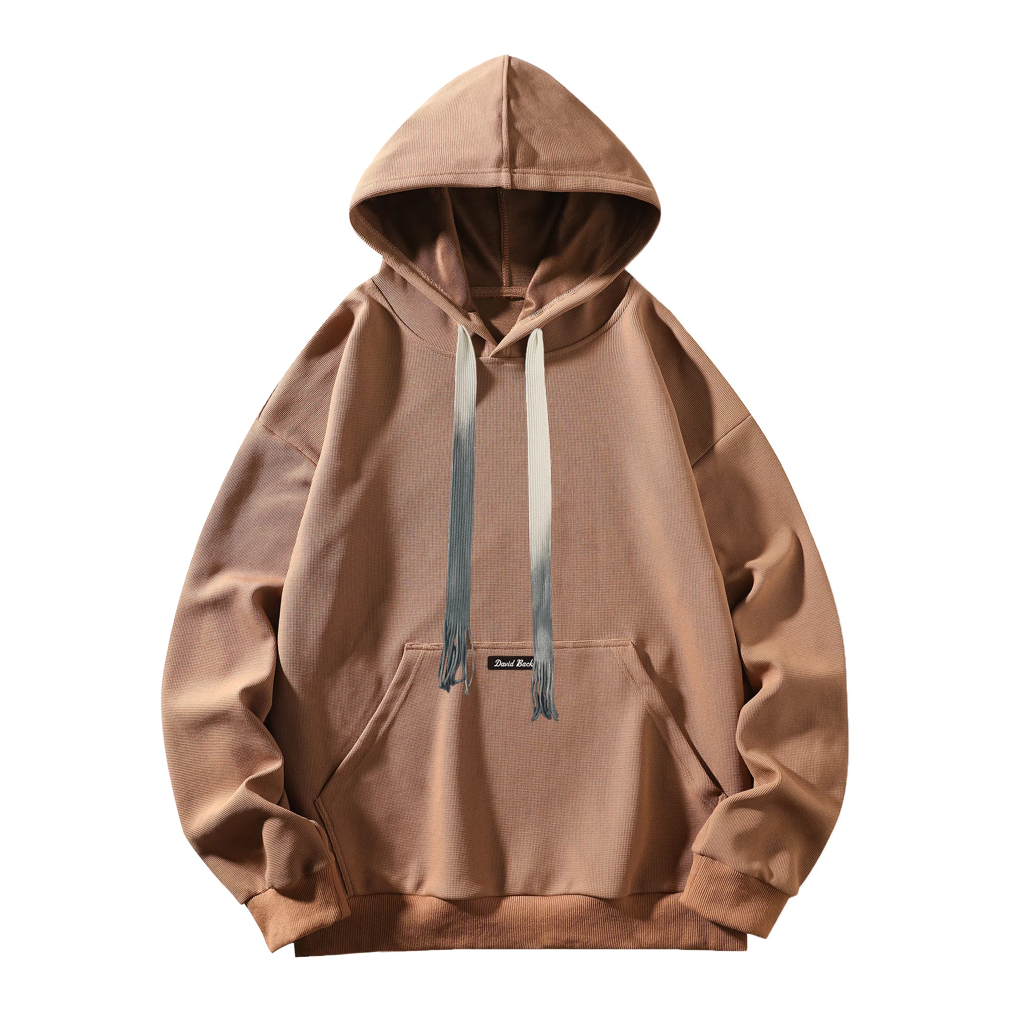 大卫贝肯 美式复古简约纯色渐变帽绳设计宽松舒适百搭连帽重磅长袖卫衣 男女同款