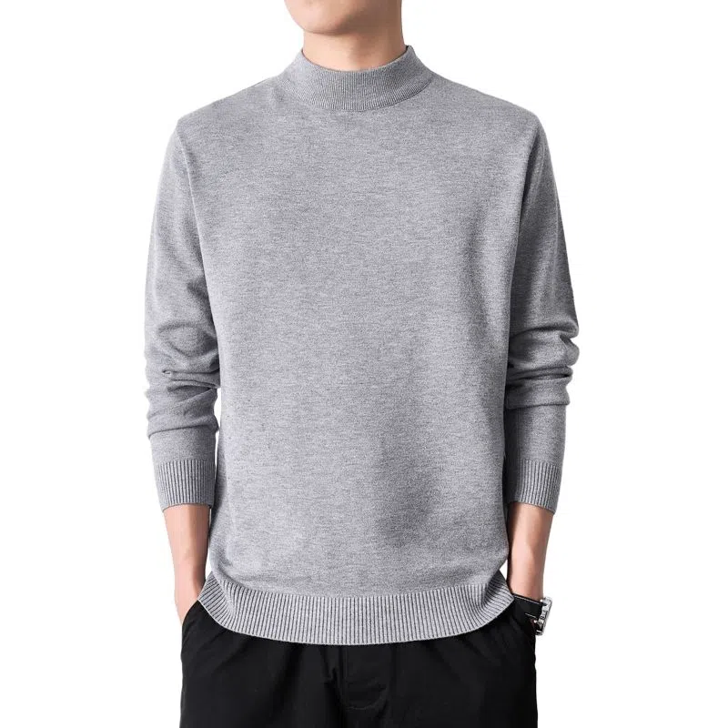 【dme】 基础款时尚百搭针织打底衫纯色高级感宽松半高领毛衣 男款