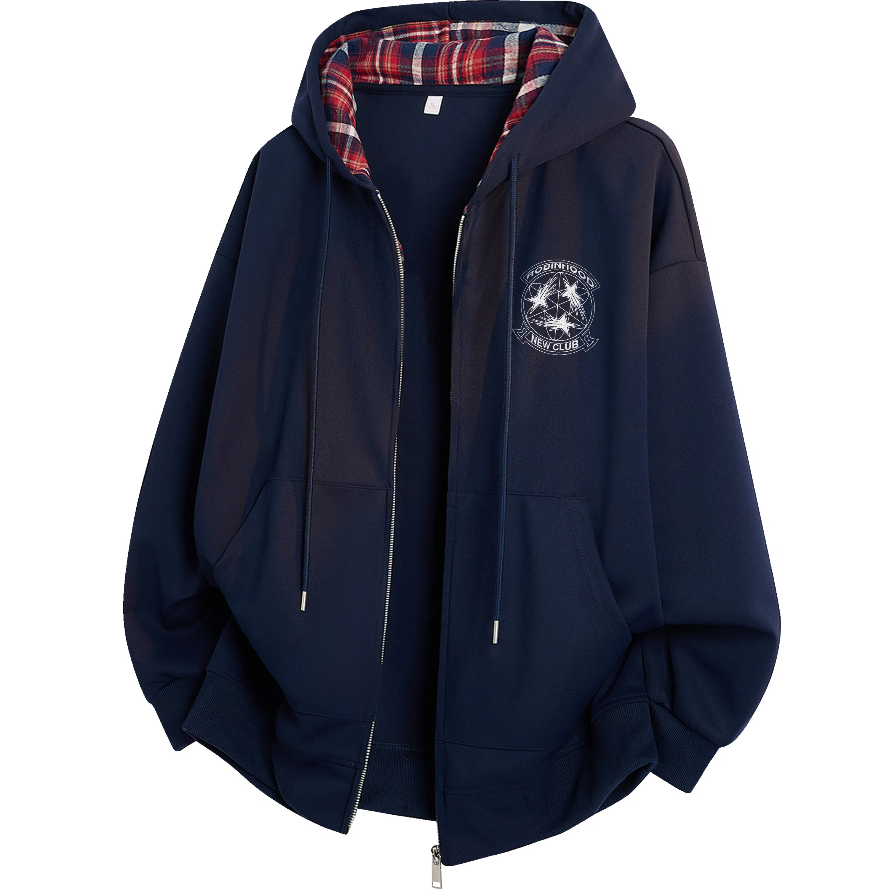 ROBINHOOD Logo Plaid Hoodie