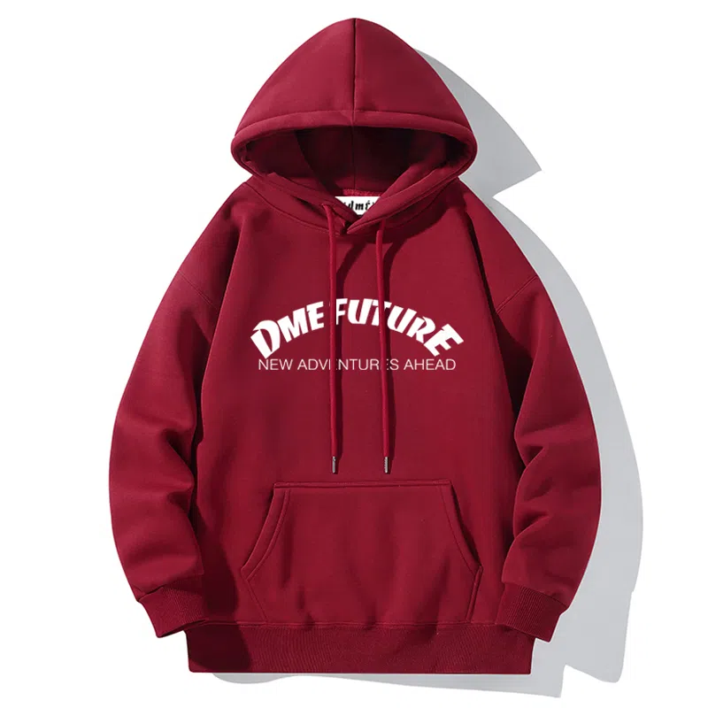 【dme】 美式设计款个性字母印花宽松连帽百搭休闲青少年中性风卫衣 男女同款