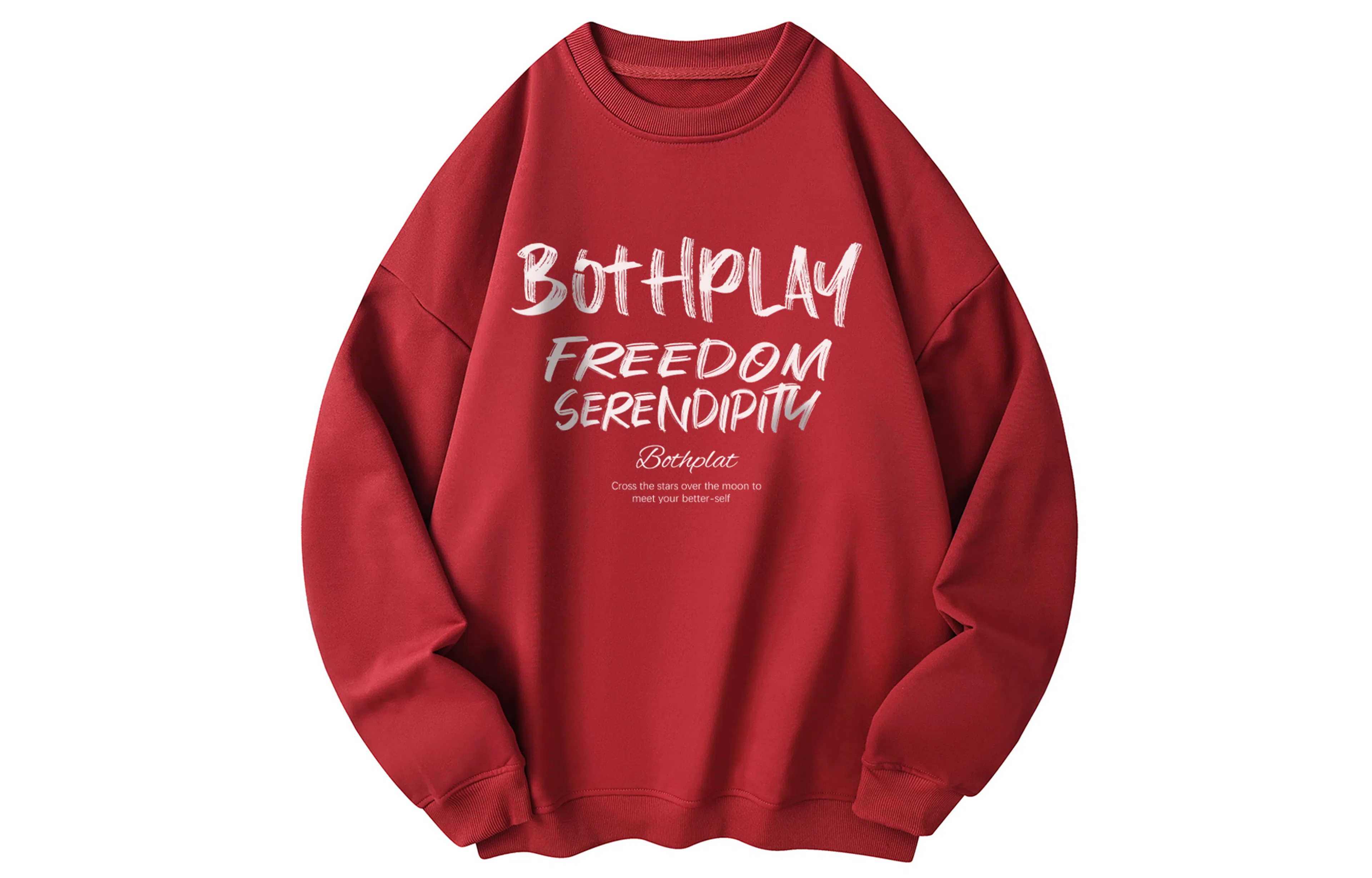 BOTH PLAY Dopamine Letter Print Sweatshirt