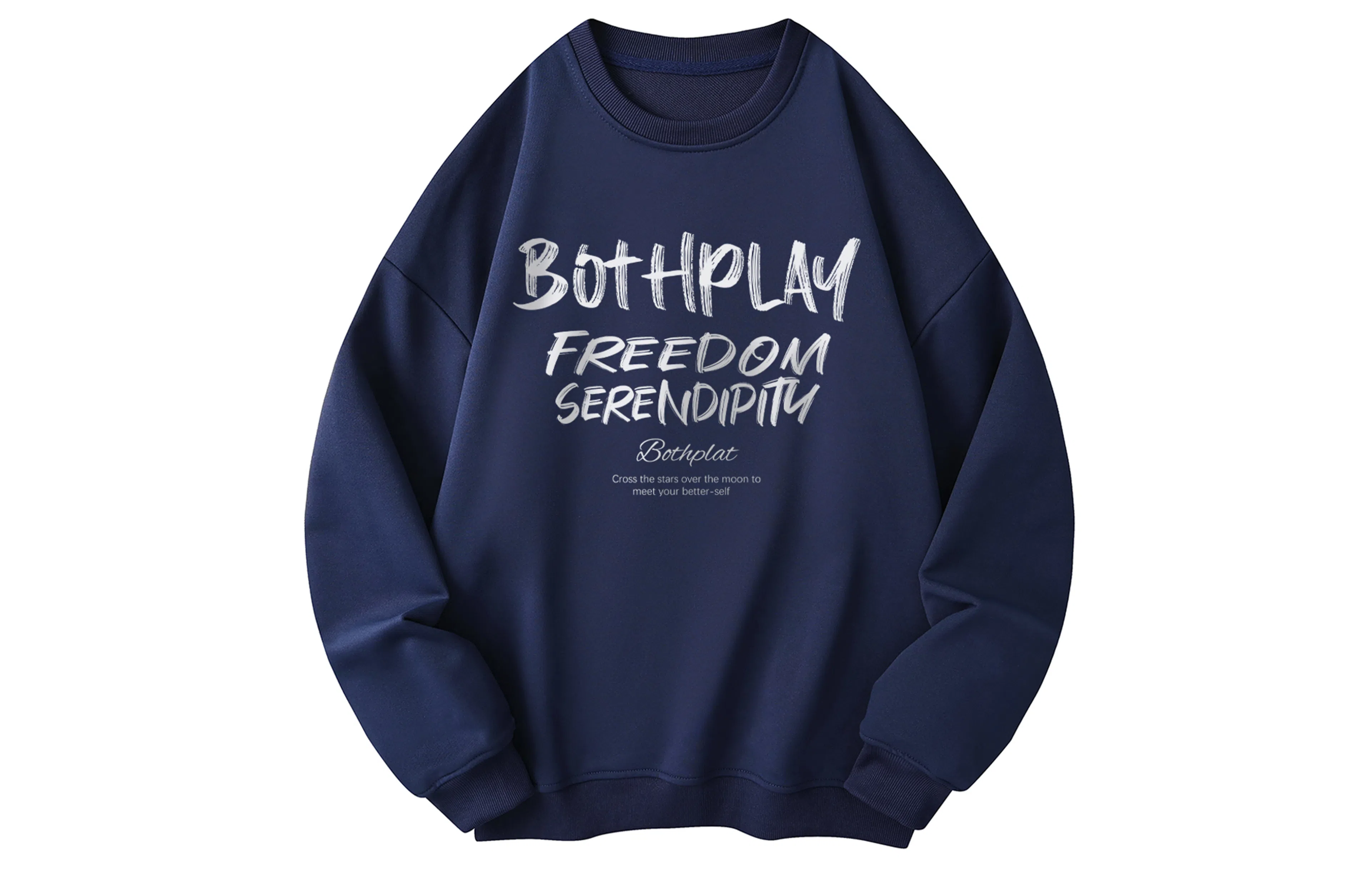 BOTH PLAY Dopamine Letter Print Sweatshirt