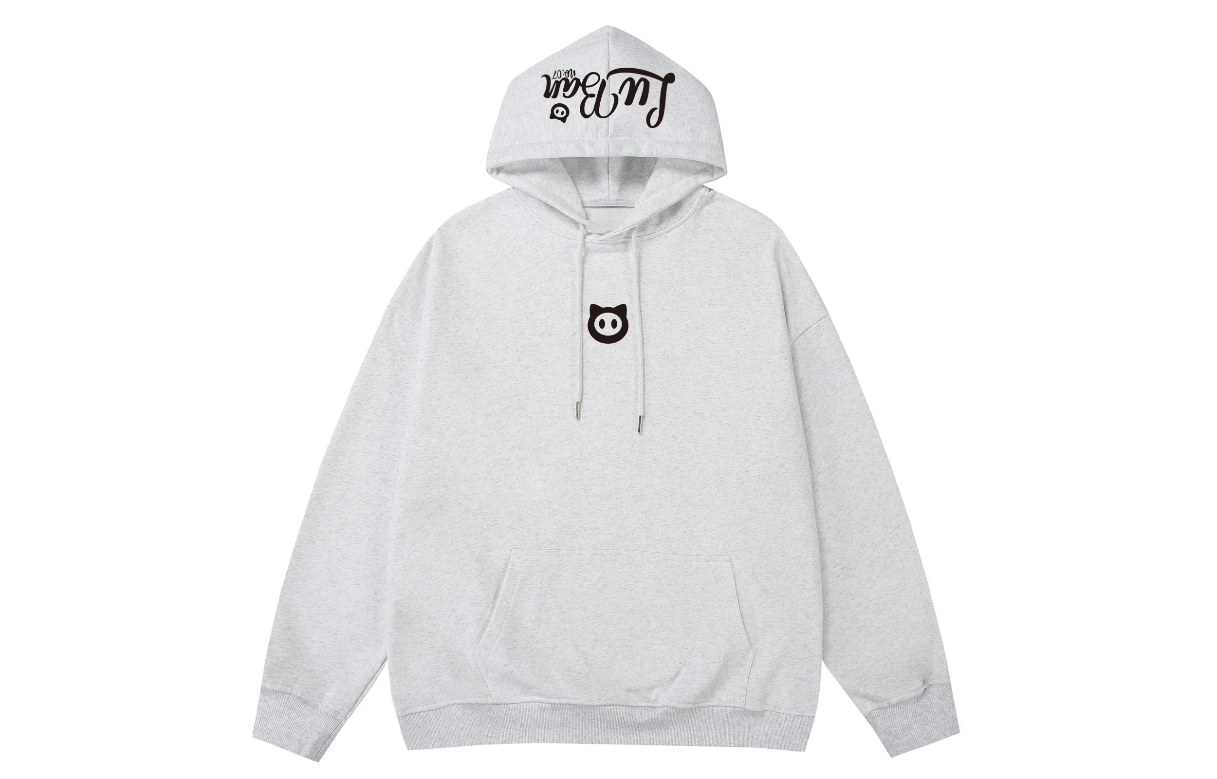 王者荣耀 鲁班七号星空梦想款 趣味字母印花加绒加厚保暖落肩长袖休闲宽松连帽卫衣 男女同款