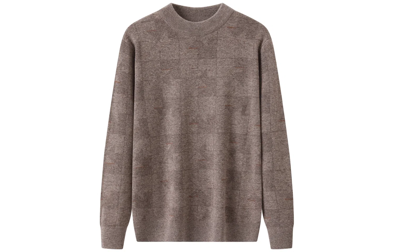 恒源祥 纯羊毛半高领提花针织衫毛衣 男款