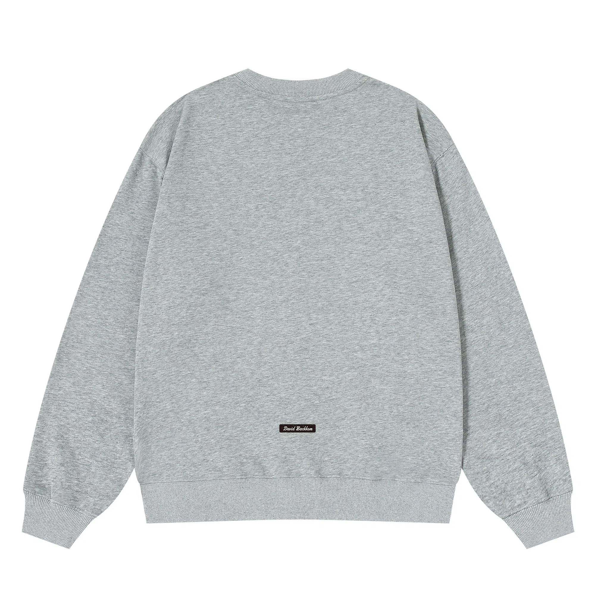 大卫贝肯 重磅简约复古纯色经典基础款精梳轻抓绒棉美式日常通勤百搭圆领休闲宽松落肩袖套头卫衣 男女同款