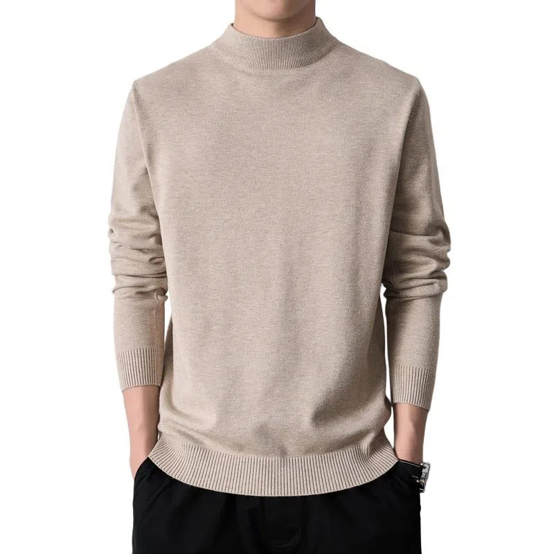 【dme】 基础款时尚百搭针织打底衫纯色高级感宽松半高领毛衣 男款