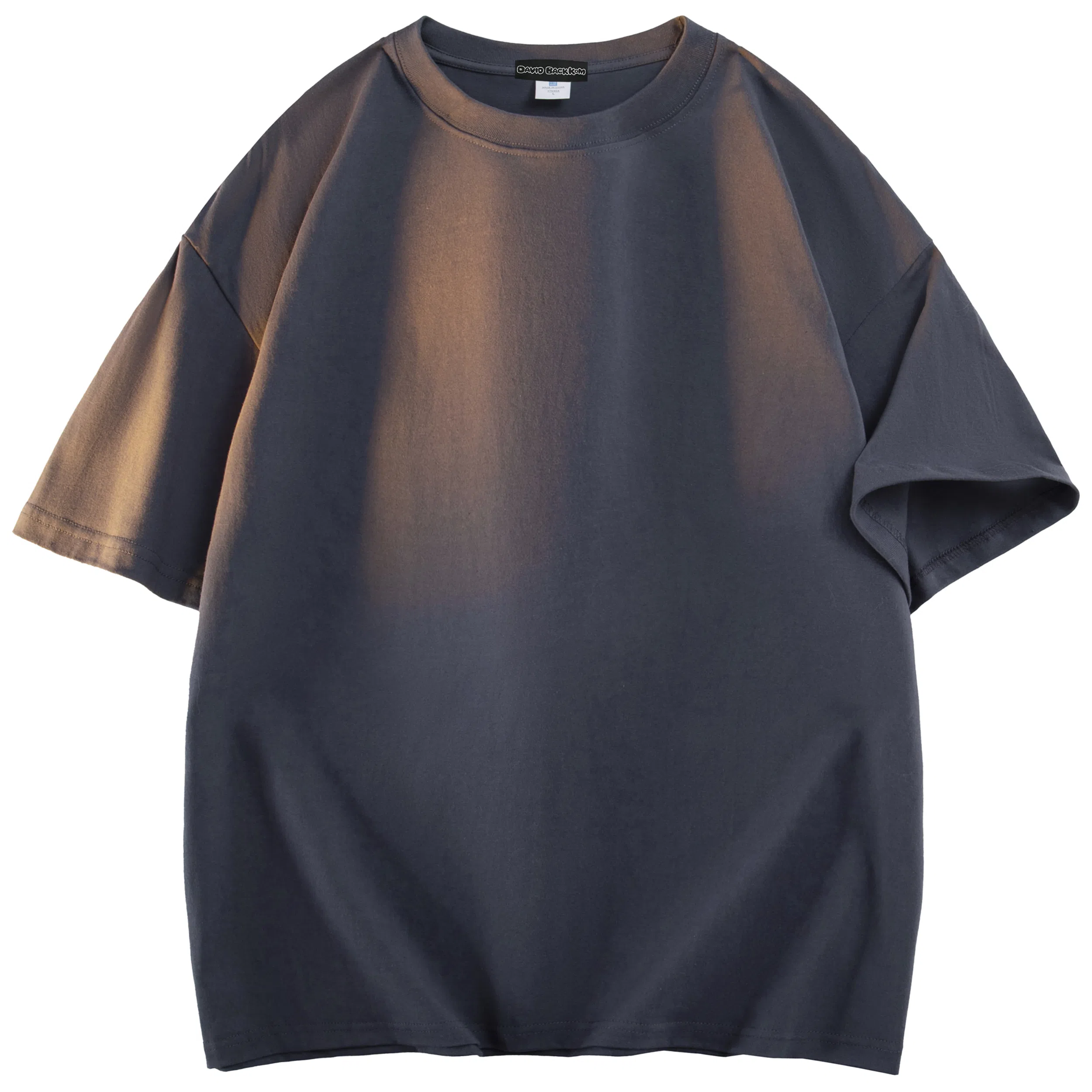 大卫贝肯 纯色宽松适中圆领短袖打底衣 男女同款