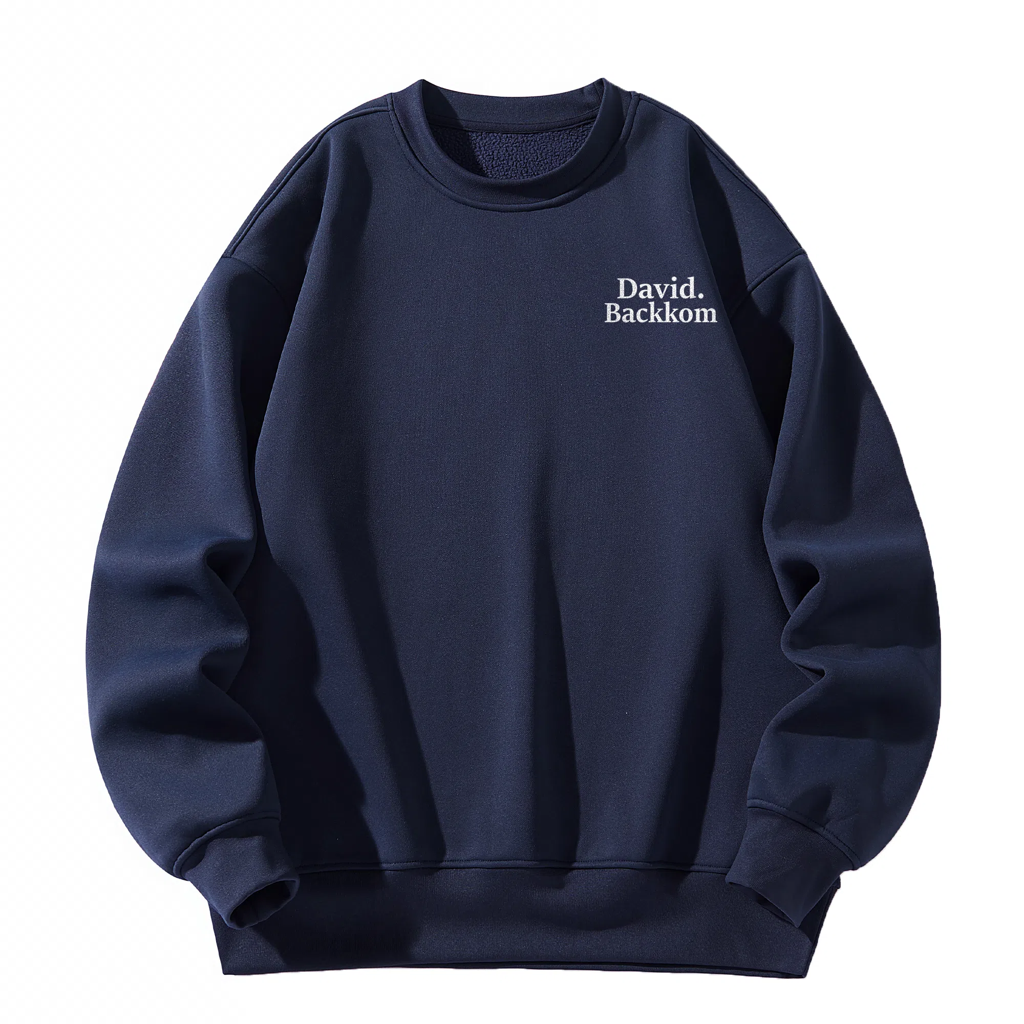 大卫贝肯 美式复古简约宽松休闲圆领长袖卫衣 男女同款 西瓜粉