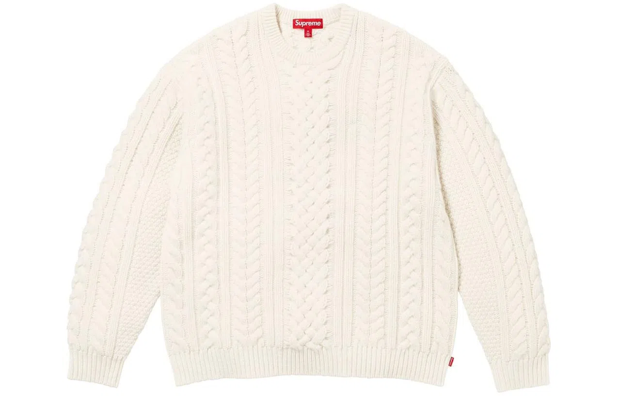 Supreme Appliqué Cable Knit Sweater