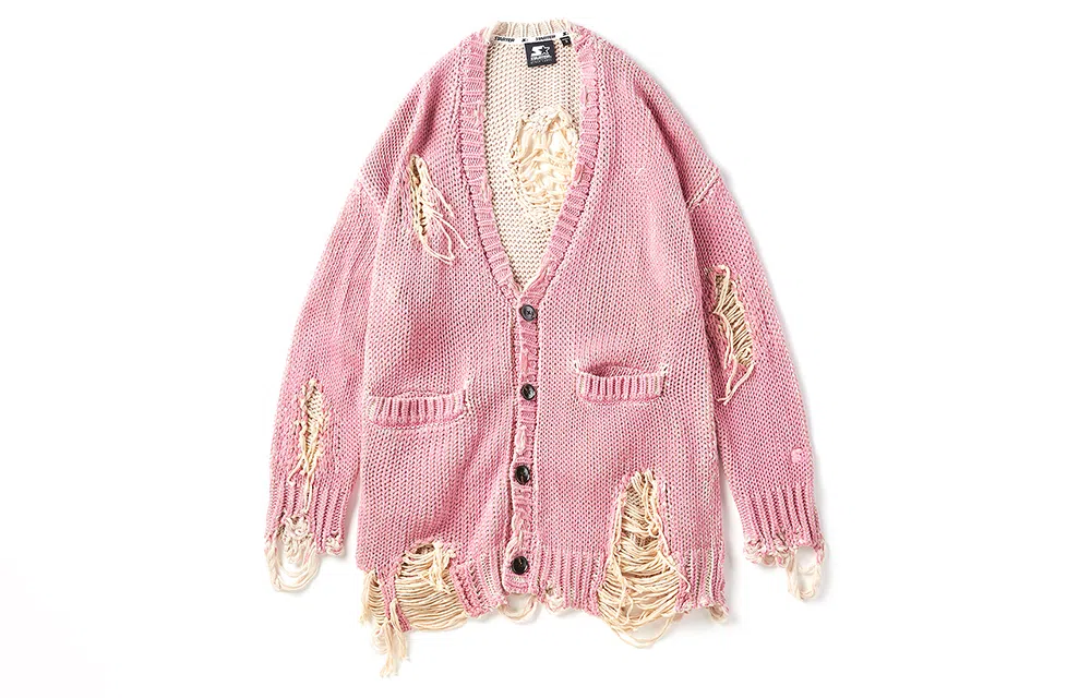 STARTER V-Neck Knit Cardigan Pink