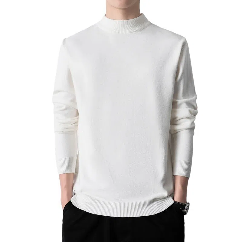 【dme】 基础款时尚百搭针织打底衫纯色高级感宽松半高领毛衣 男款