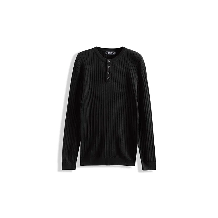 我是大卫 美式圆领纯色修身打底针织衫 男女同款