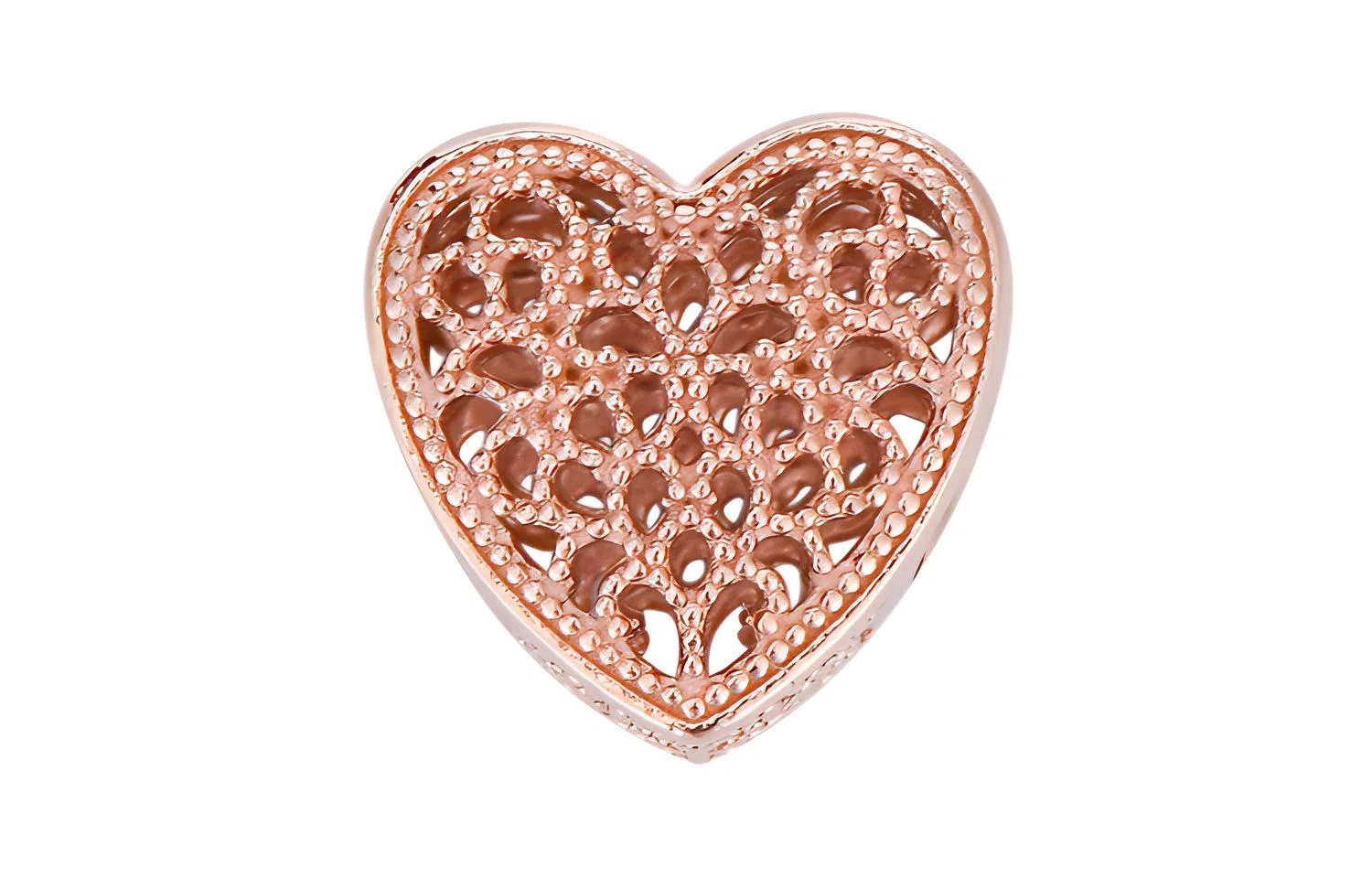 Pandora Romantic Heart Charm Rose Gold
