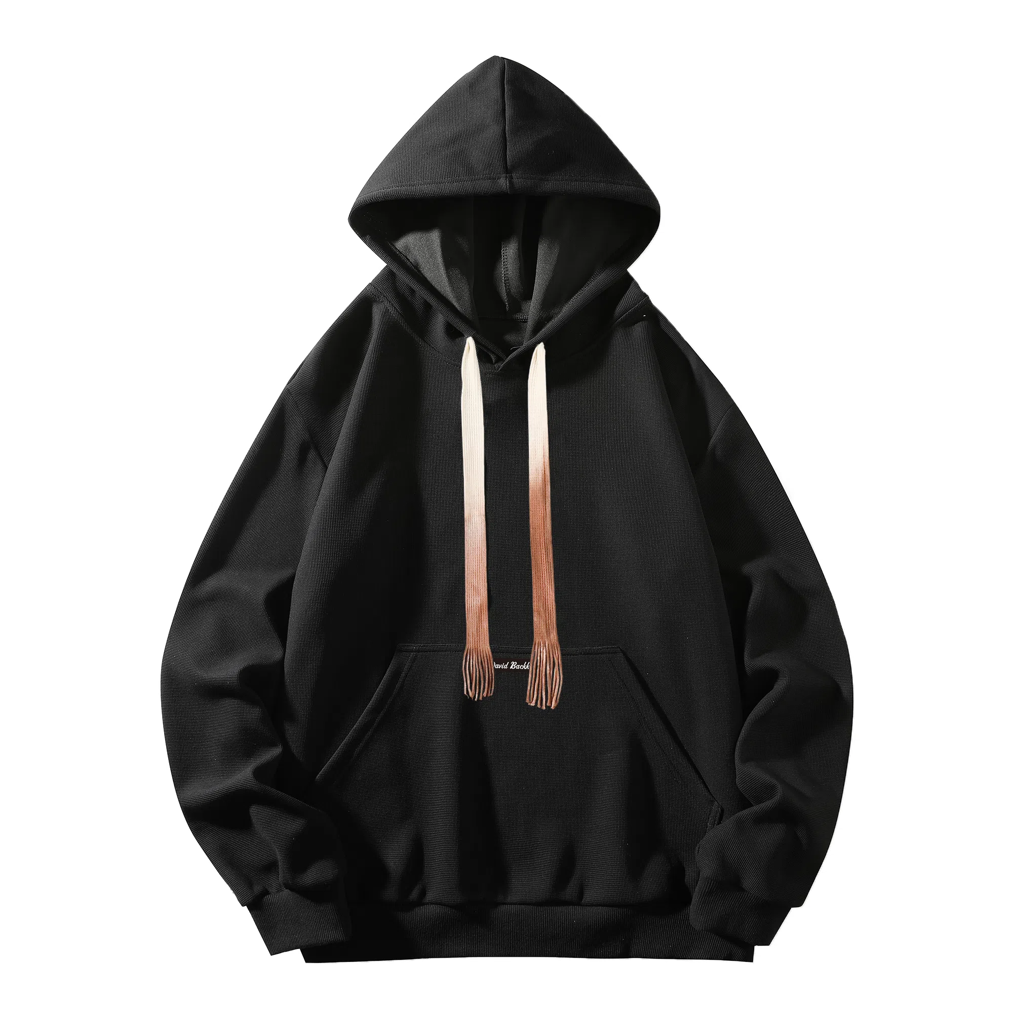 大卫贝肯 美式复古简约纯色渐变帽绳设计宽松舒适百搭连帽重磅长袖卫衣 男女同款