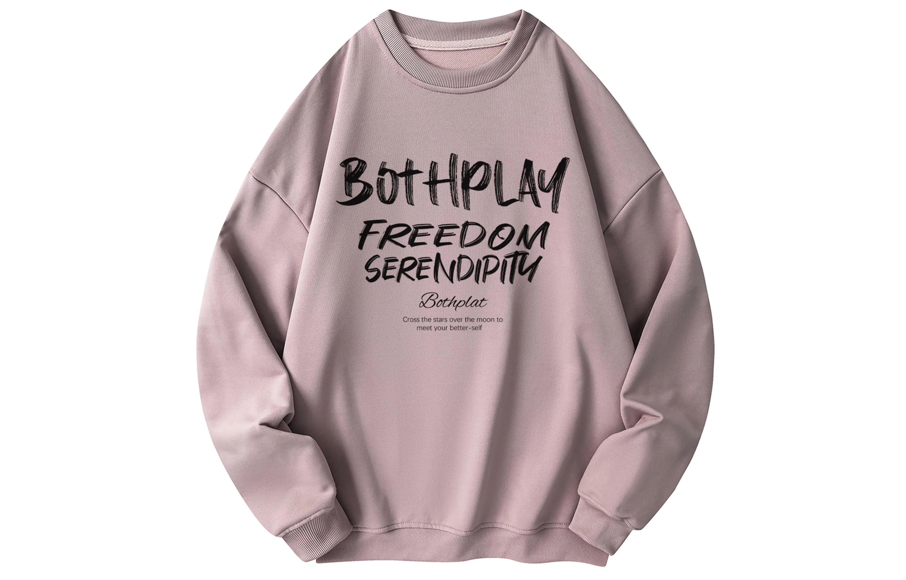 BOTH PLAY Dopamine Letter Print Sweatshirt