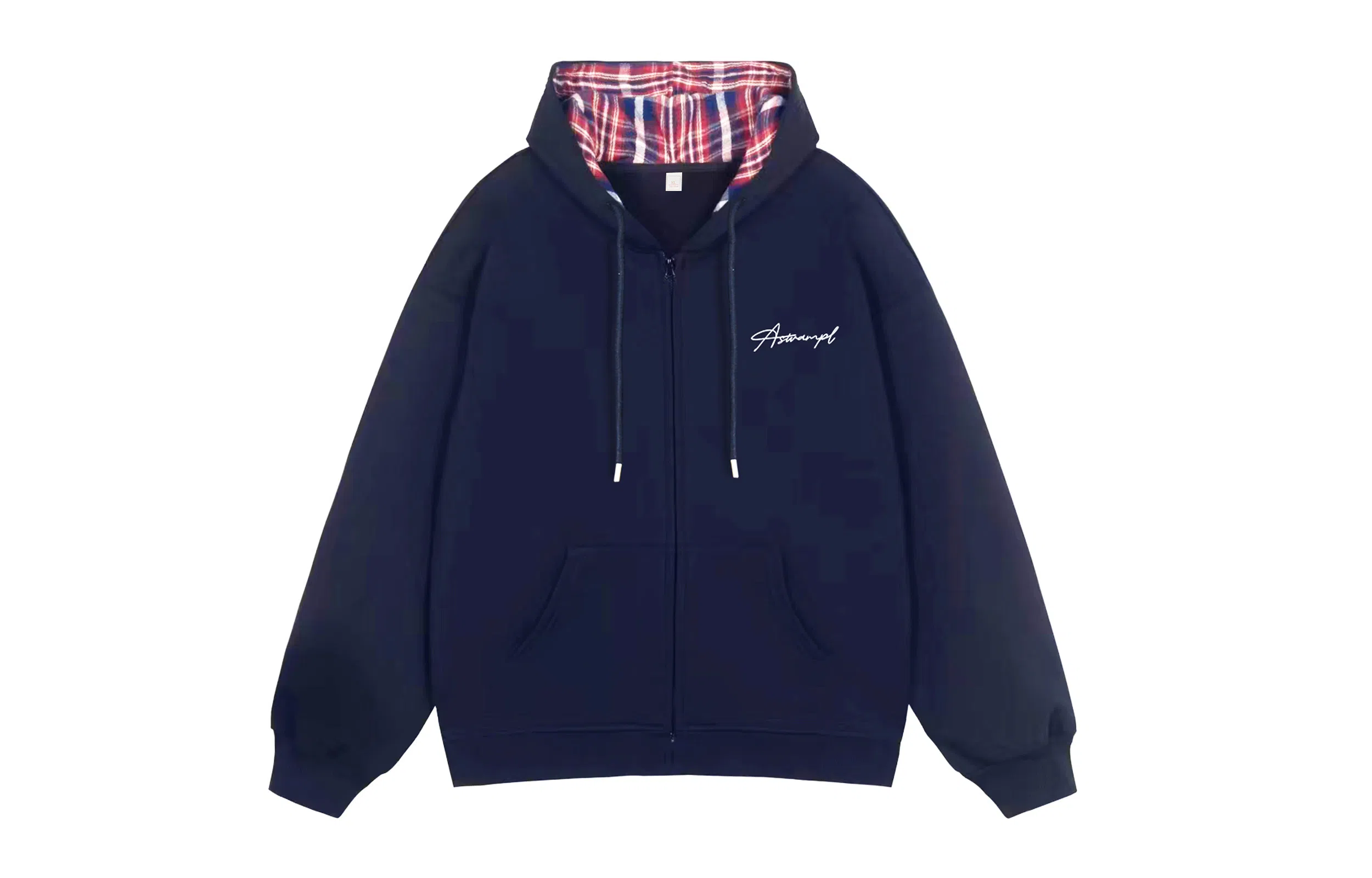 SWAMP AREA Hoodie Plaid Patchwork