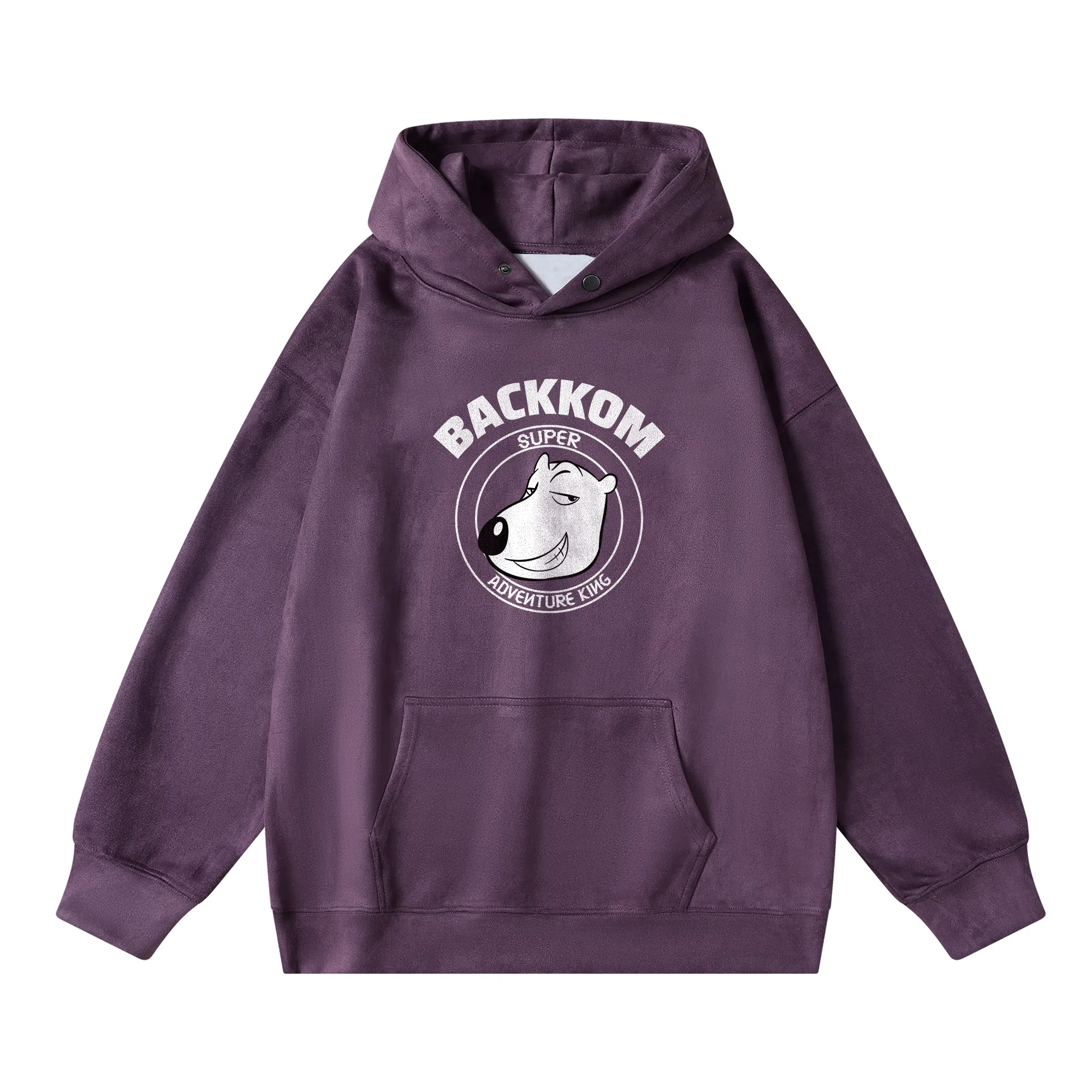 大卫贝肯 美式复古搞怪倒霉熊字母印花休闲百搭落肩套头长袖连帽卫衣 男女同款