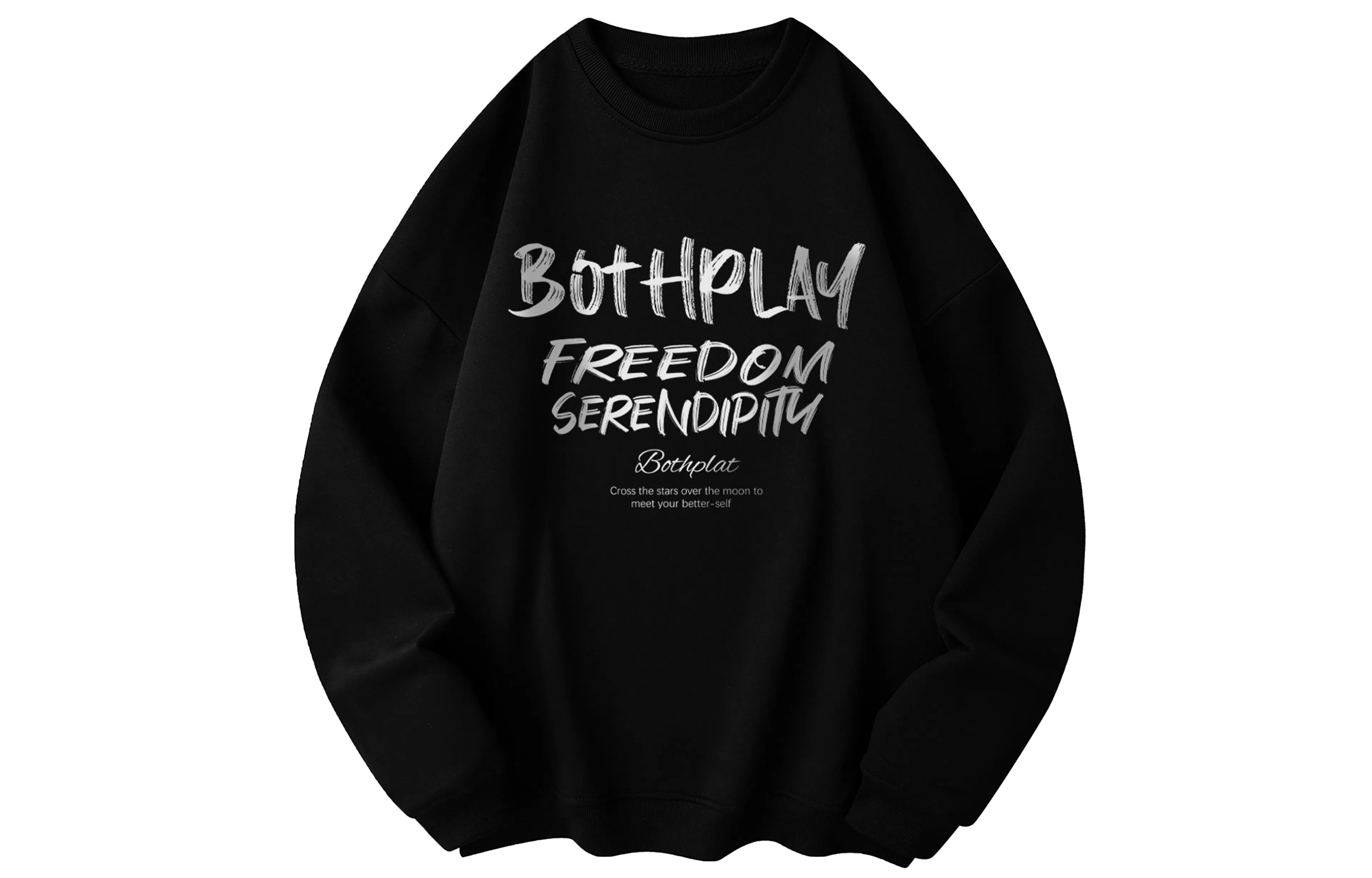 BOTH PLAY Dopamine Letter Print Sweatshirt