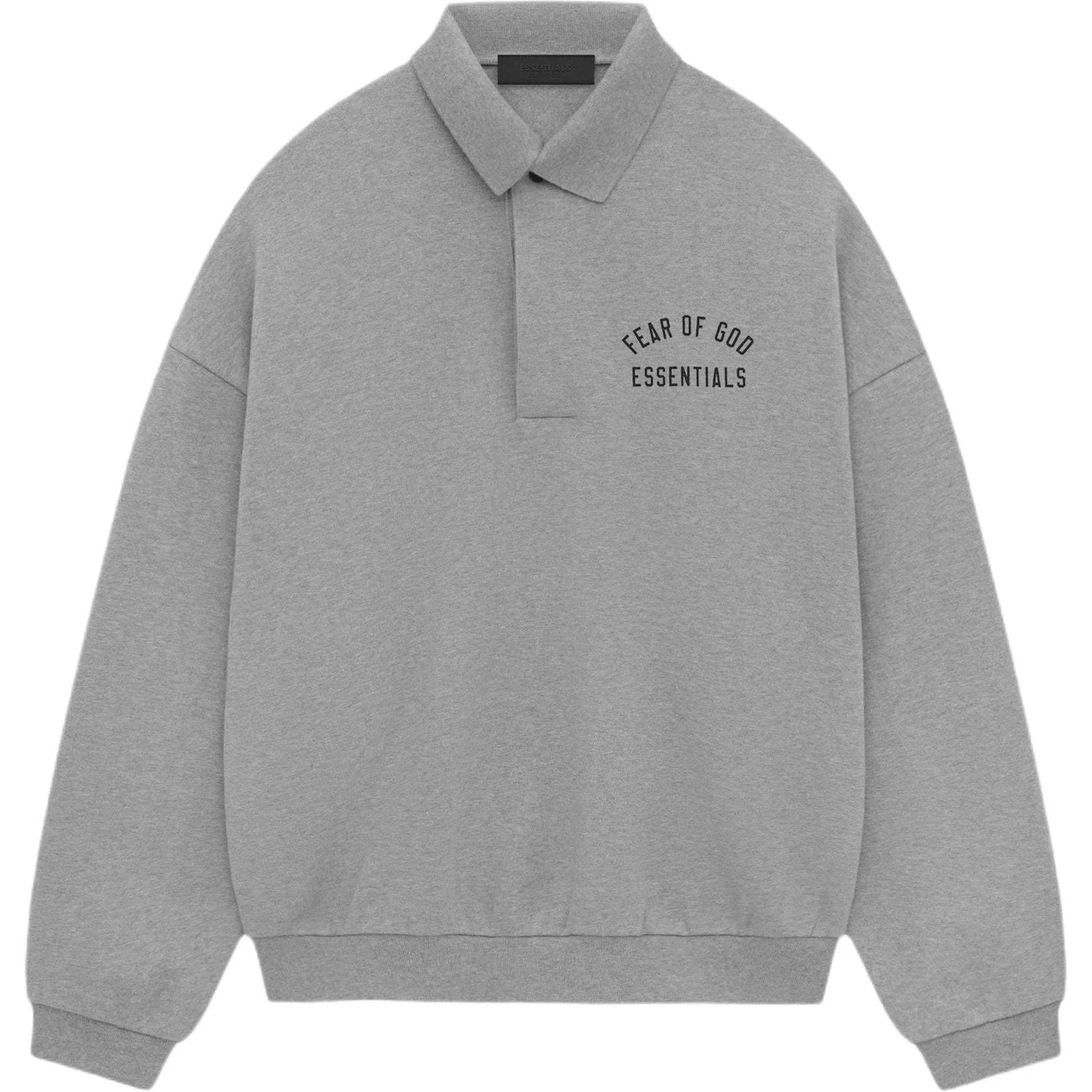 Fear of God Essentials Fall24 Fleece Polo Oatmeal Dark Heather