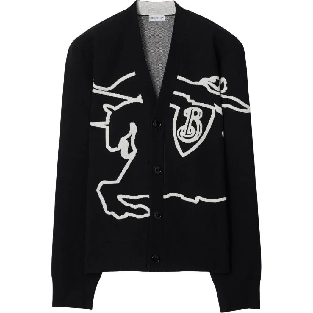 Burberry Equestrian Knight V-Neck Sweater