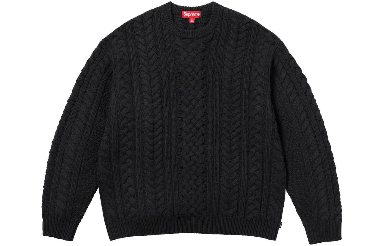 Supreme Appliqué Cable Knit Sweater