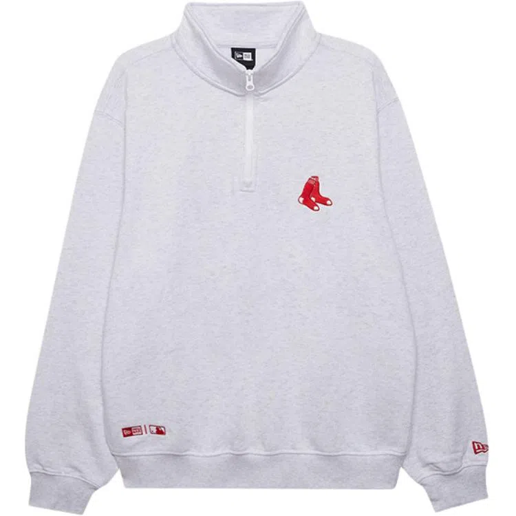 New Era Boston Red Sox Half-Zip Sweatshirt Grey