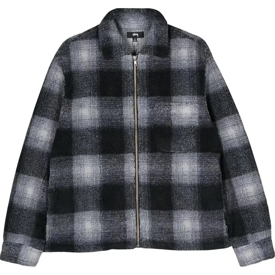 Stussy Shadow Plaid Sherpa Zip Shirt