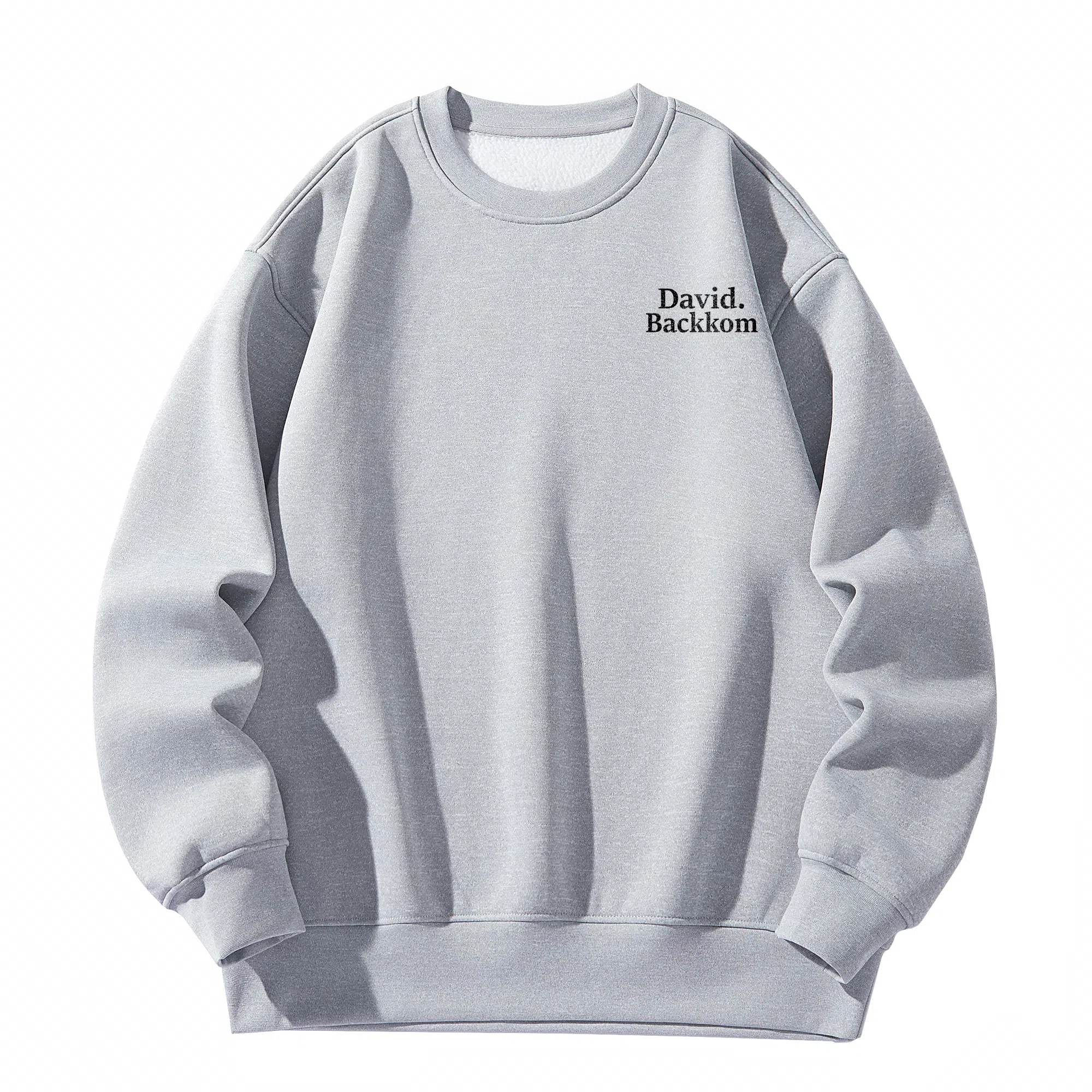 大卫贝肯 美式复古简约宽松休闲圆领长袖卫衣 男女同款 西瓜粉