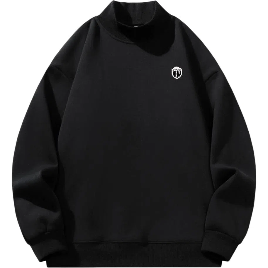 星际者 美式纯色学院风款宽松休闲基础款柔软亲肤通勤百搭时尚户外潮流重磅套头打底内搭半高领卫衣 男女同款