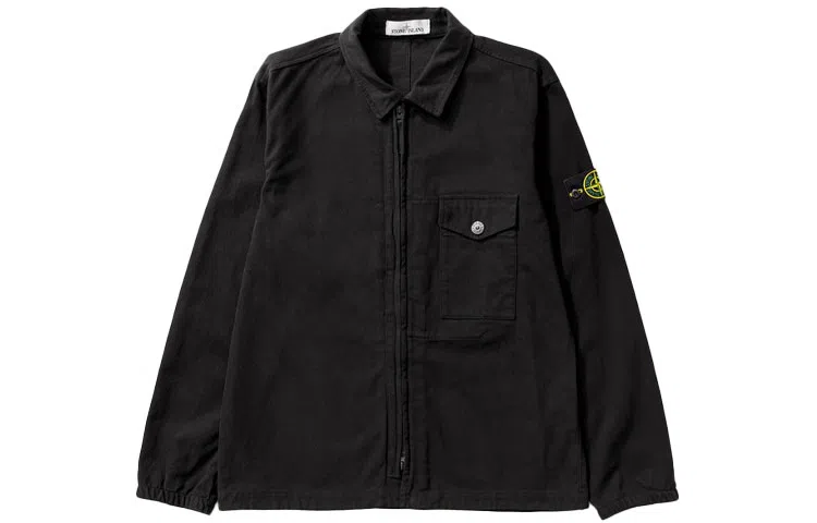 Stone Island Recycled Cotton Jacket Black