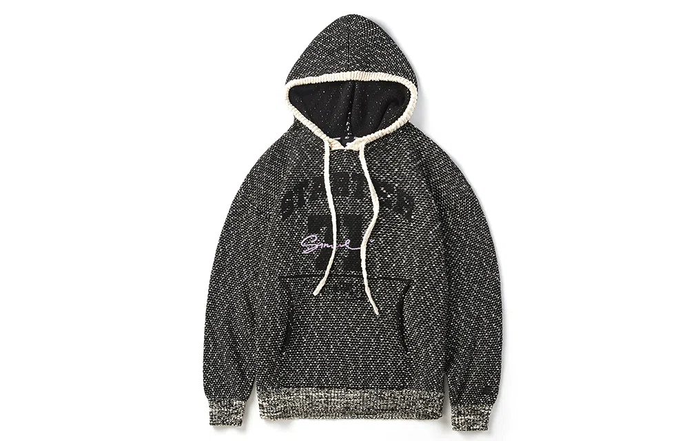 Starter Logo Knit Hoodie Charcoal