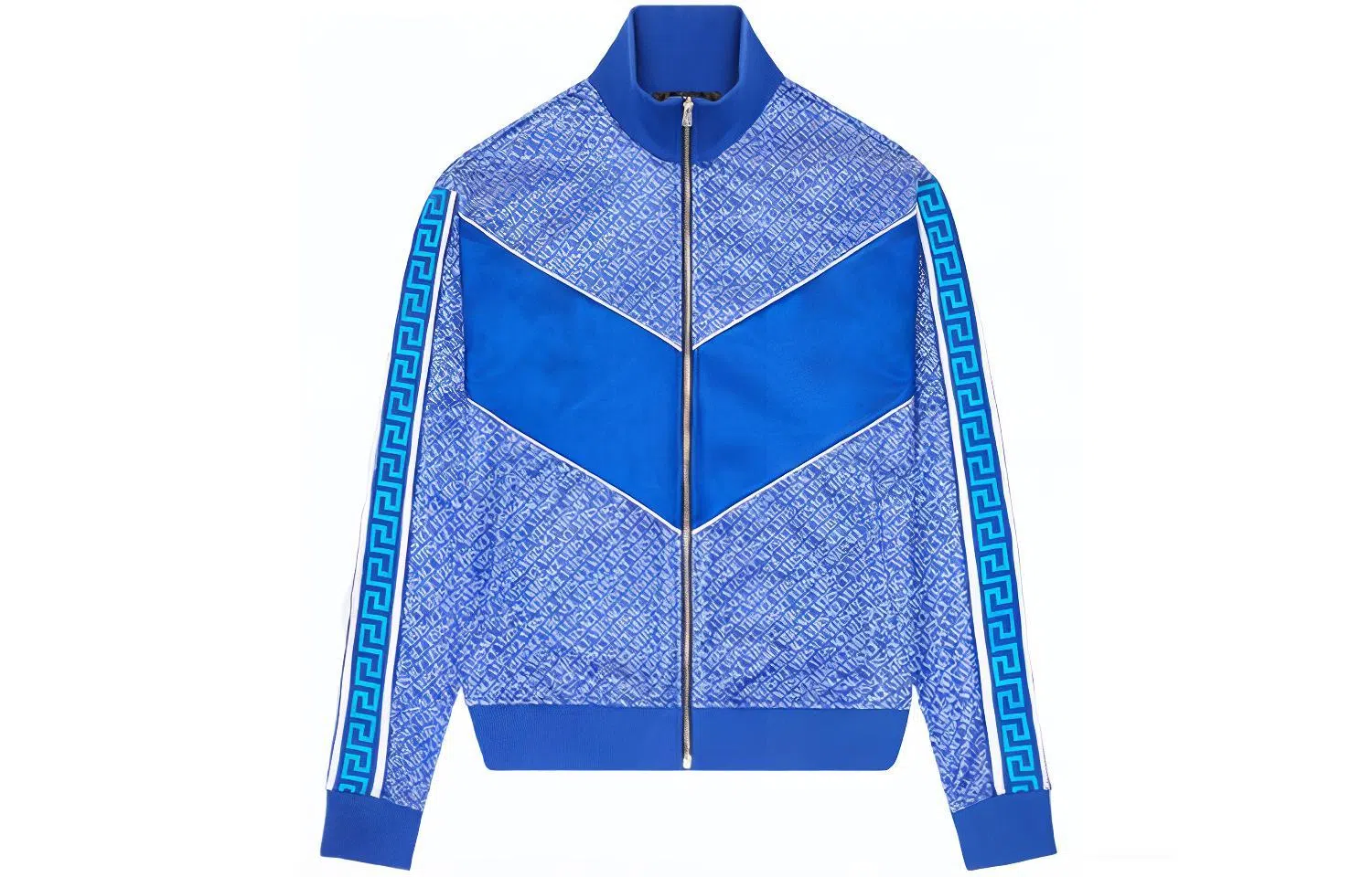 Versace Logo Print Jacket Blue