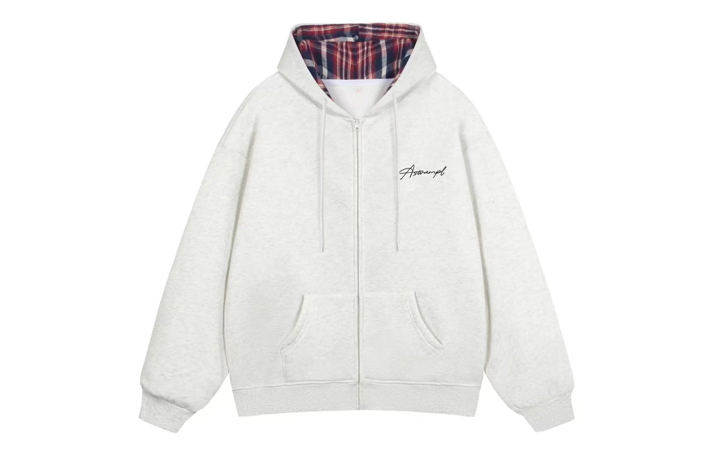 SWAMP AREA Hoodie Plaid Patchwork