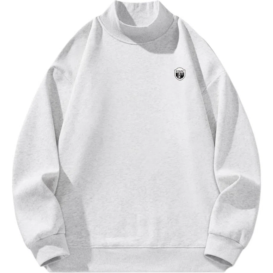 星际者 美式纯色学院风款宽松休闲基础款柔软亲肤通勤百搭时尚户外潮流重磅套头打底内搭半高领卫衣 男女同款