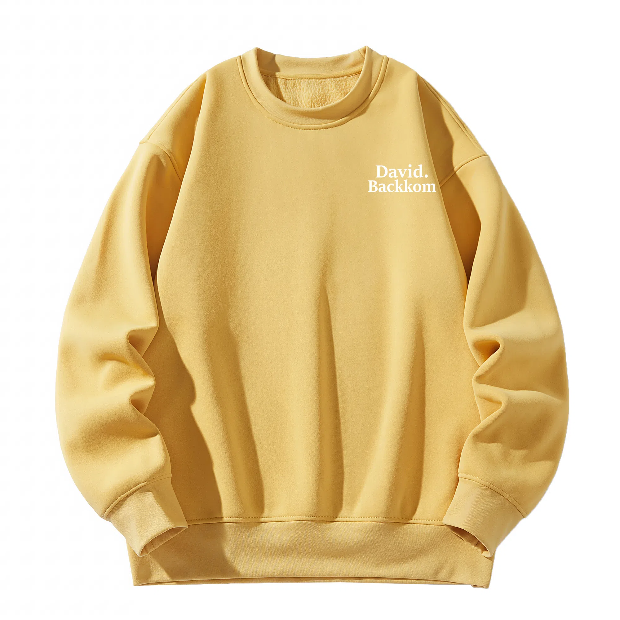 大卫贝肯 美式复古简约宽松休闲圆领长袖卫衣 男女同款 西瓜粉