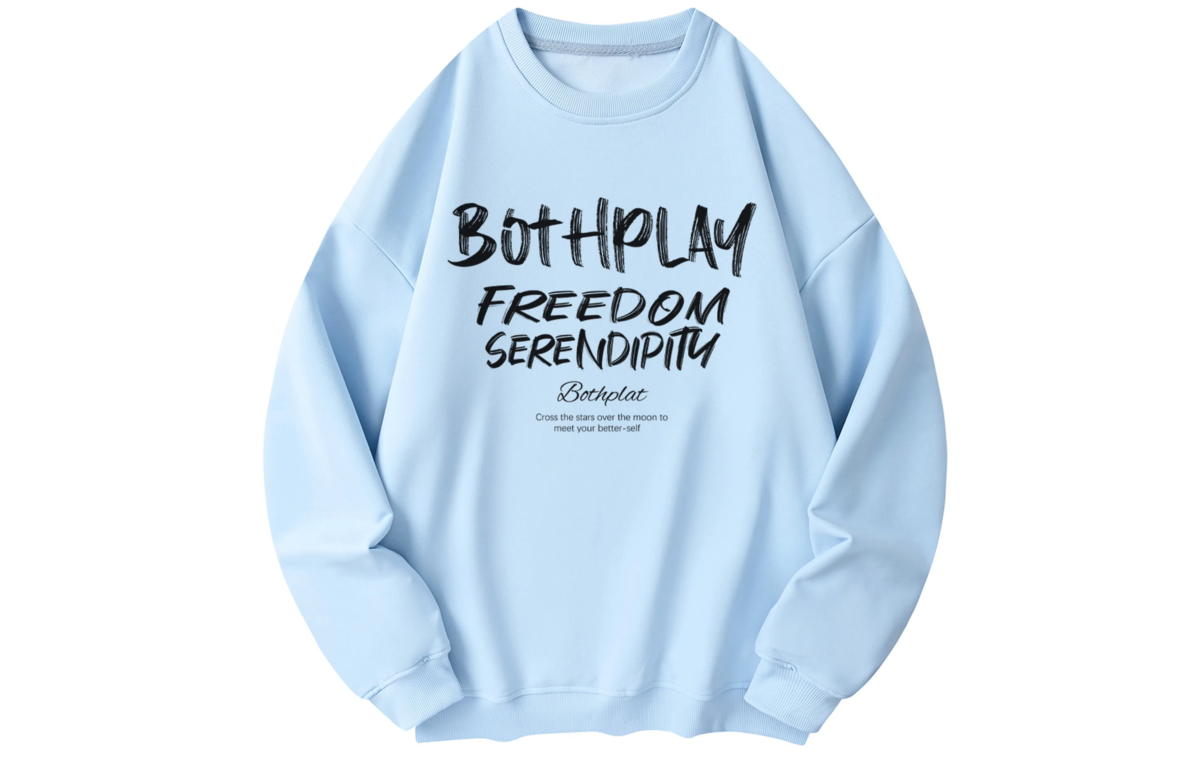 BOTH PLAY Dopamine Letter Print Sweatshirt