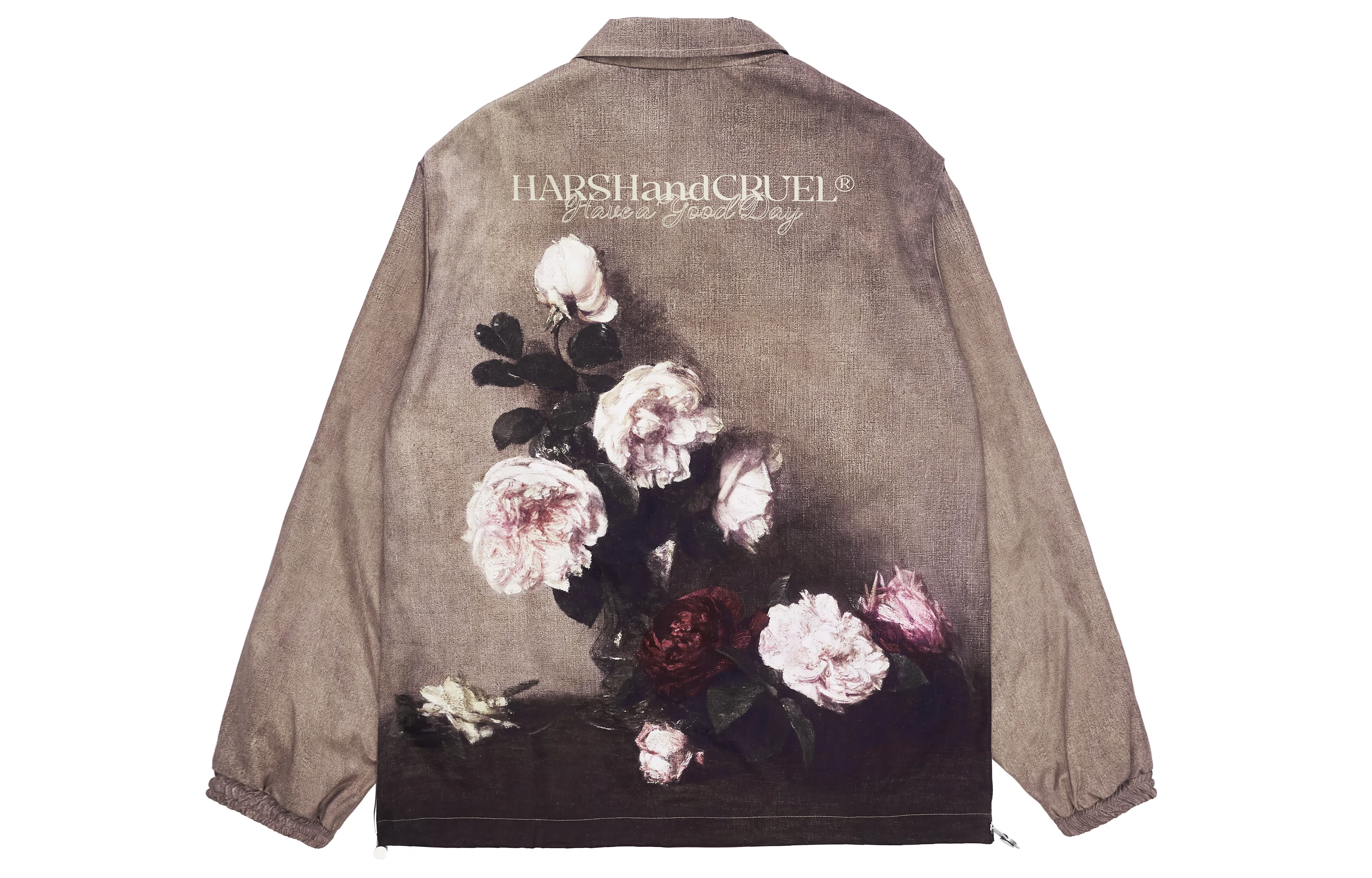 HARSH AND CRUEL Floral Vintage Letter Print Jacket